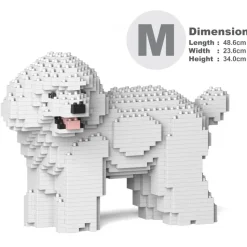 Jekca - Toy Poodle 05-M01 - Big - Lego - Sculpture - Construction - 4D - Brick Animals - Toys - Avvenice