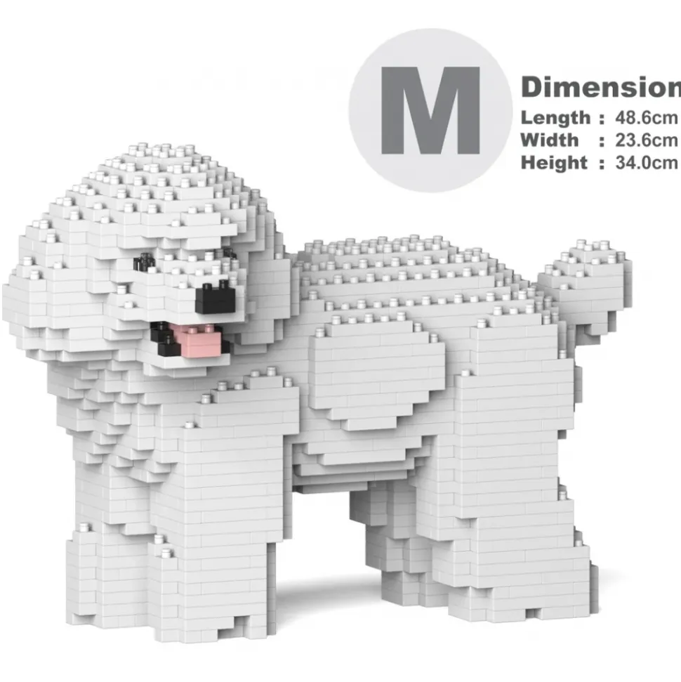 Jekca - Toy Poodle 05-M01 - Big - Lego - Sculpture - Construction - 4D - Brick Animals - Toys - Avvenice