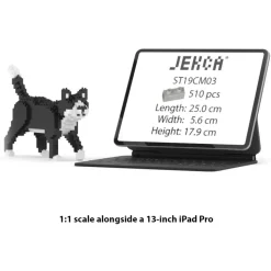 Jekca - Tuxedo Cat Mini 01 - Lego - Sculpture - Construction - 4D - Brick Animals - Toys - Avvenice