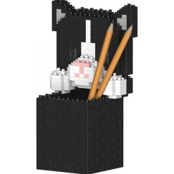 Jekca - Tuxedo Cat Pencil Cup 01S - Lego - Sculpture - Construction - 4D - Brick Animals - Toys - Avvenice