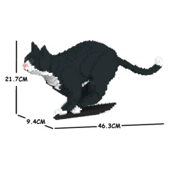 Jekca - Tuxedo Cat 06S - Lego - Sculpture - Construction - 4D - Brick Animals - Toys - Avvenice