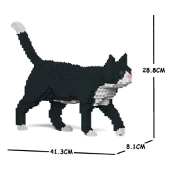 Jekca - Tuxedo Cat 02S - Lego - Sculpture - Construction - 4D - Brick Animals - Toys - Avvenice