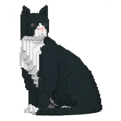 Jekca - Tuxedo Cat 01S - Lego - Sculpture - Construction - 4D - Brick Animals - Toys - Avvenice
