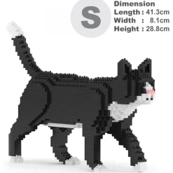 Jekca - Tuxedo Cat 02SB (Version 2024) - Lego - Sculpture - Construction - 4D - Brick Animals - Toys - Avvenice