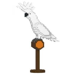Jekca - Umbrella Cockatoo 01S - Lego - Sculpture - Construction - 4D - Brick Animals - Toys - Avvenice