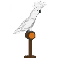 Jekca - Umbrella Cockatoo 01S - Lego - Sculpture - Construction - 4D - Brick Animals - Toys - Avvenice