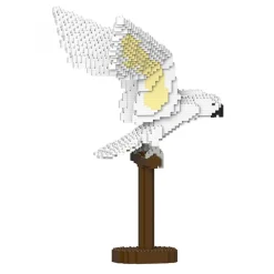 Jekca - Umbrella Cockatoo 02S - Lego - Sculpture - Construction - 4D - Brick Animals - Toys - Avvenice