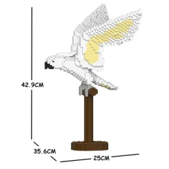 Jekca - Umbrella Cockatoo 02S - Lego - Sculpture - Construction - 4D - Brick Animals - Toys - Avvenice