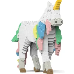 Jekca - Unicorn 01 - Big - Lego - Sculpture - Construction - 4D - Brick Animals - Toys - Avvenice