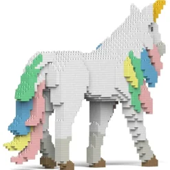 Jekca - Unicorn 01 - Big - Lego - Sculpture - Construction - 4D - Brick Animals - Toys - Avvenice