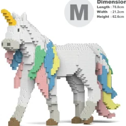 Jekca - Unicorn 01 - Big - Lego - Sculpture - Construction - 4D - Brick Animals - Toys - Avvenice