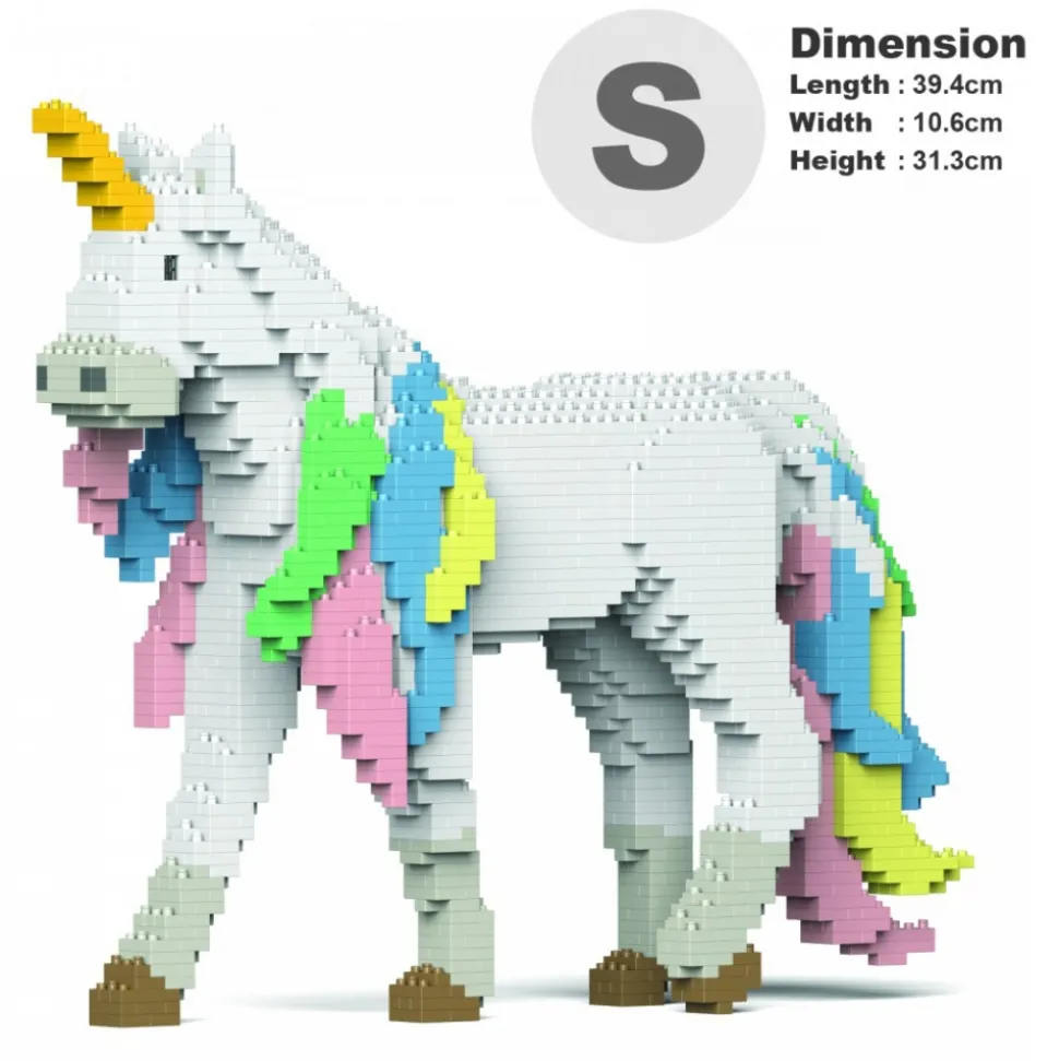 Jekca - Unicorn 01S - Lego - Sculpture - Construction - 4D - Brick Animals - Toys - Avvenice