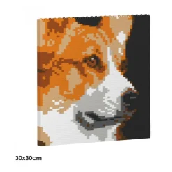 Jekca - Welsh Corgi Brick Painting 02S - Lego - Sculpture - Construction - 4D - Brick Animals - Toys - Avvenice