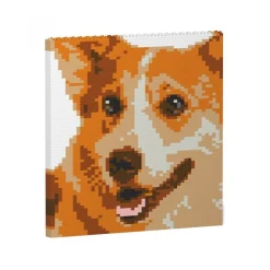 Jekca - Welsh Corgi Brick Painting 01S - Lego - Sculpture - Construction - 4D - Brick Animals - Toys - Avvenice