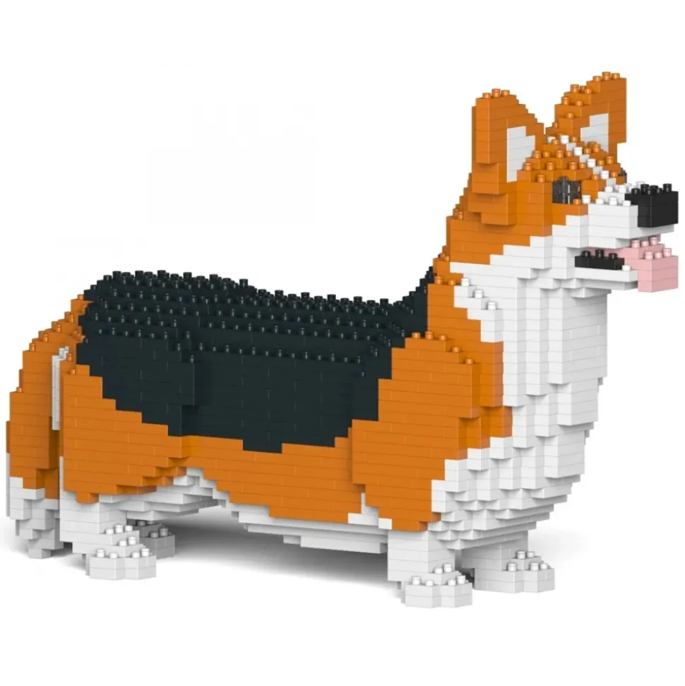 Jekca - Welsh Corgi 02-M02 - Big - Lego - Sculpture - Construction - 4D - Brick Animals - Toys - Avvenice