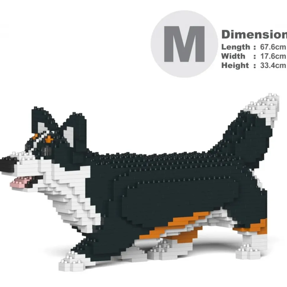 Jekca - Welsh Corgi 04-M03 - Big - Lego - Sculpture - Construction - 4D - Brick Animals - Toys - Avvenice