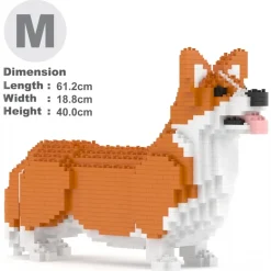 Jekca - Welsh Corgi 02-M01B (version 2024) - Big - Lego - Sculpture - Construction - 4D - Brick Animals - Toys - Avvenice