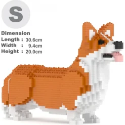Jekca - Welsh Corgi 02-M01B (Version 2024) - Lego - Sculpture - Construction - 4D - Brick Animals - Toys - Avvenice
