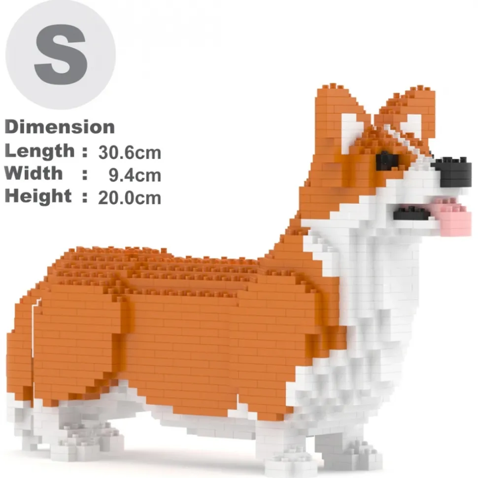 Jekca - Welsh Corgi 02-M01B (Version 2024) - Lego - Sculpture - Construction - 4D - Brick Animals - Toys - Avvenice