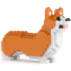 Jekca - Welsh Corgi Mini 01 - Big - Lego - Sculpture - Construction - 4D - Brick Animals - Toys - Avvenice
