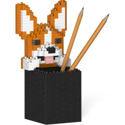 Jekca - Welsh Corgi Pencil Cup 01S - Lego - Sculpture - Construction - 4D - Brick Animals - Toys - Avvenice