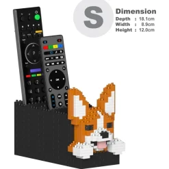 Jekca - Welsh Corgi Remote Control Rack 01S - Lego - Sculpture - Construction - 4D - Brick Animals - Toys - Avvenice
