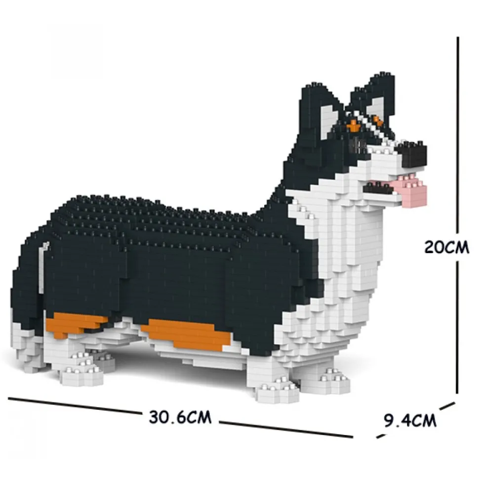 Jekca - Welsh Corgi 02S-M03 - Lego - Sculpture - Construction - 4D - Brick Animals - Toys - Avvenice