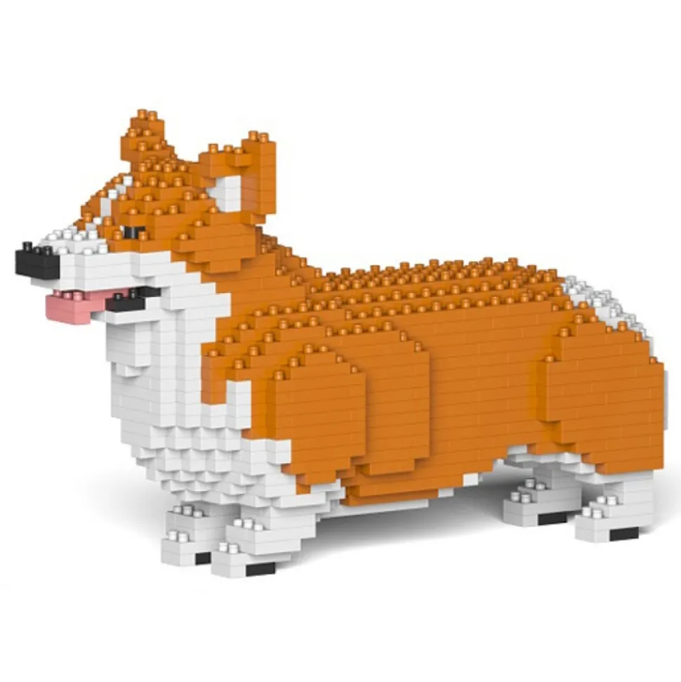Jekca - Welsh Corgi 01S-M01 - Lego - Sculpture - Construction - 4D - Brick Animals - Toys - Avvenice