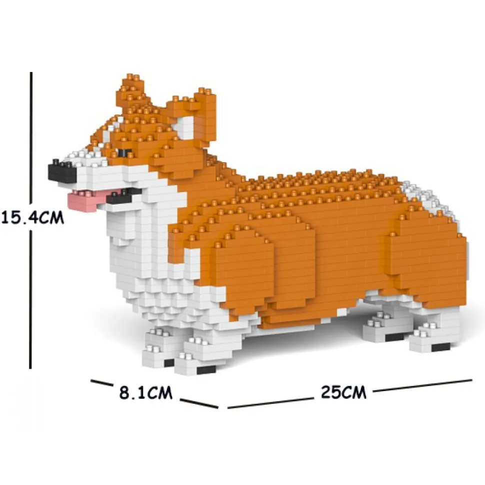 Jekca - Welsh Corgi 01S-M01 - Lego - Sculpture - Construction - 4D - Brick Animals - Toys - Avvenice