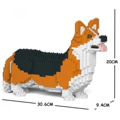 Jekca - Welsh Corgi 02S-M02 - Lego - Sculpture - Construction - 4D - Brick Animals - Toys - Avvenice