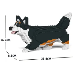 Jekca - Welsh Corgi 04S-M03 - Lego - Sculpture - Construction - 4D - Brick Animals - Toys - Avvenice