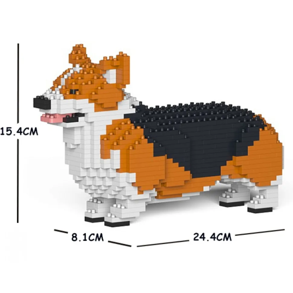 Jekca - Welsh Corgi 01S-M02 - Lego - Sculpture - Construction - 4D - Brick Animals - Toys - Avvenice