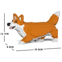 Jekca - Welsh Corgi 04S-M01 - Lego - Sculpture - Construction - 4D - Brick Animals - Toys - Avvenice