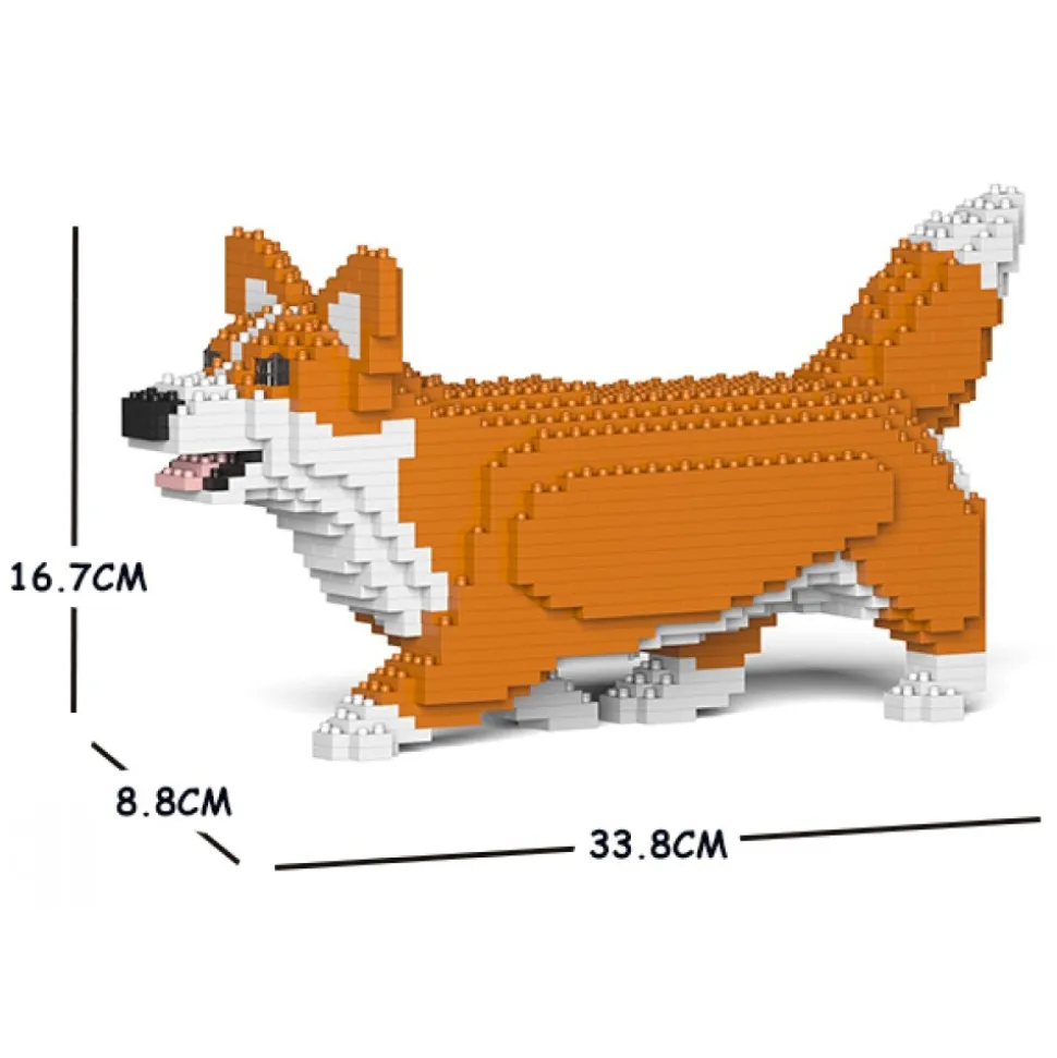 Jekca - Welsh Corgi 04S-M01 - Lego - Sculpture - Construction - 4D - Brick Animals - Toys - Avvenice
