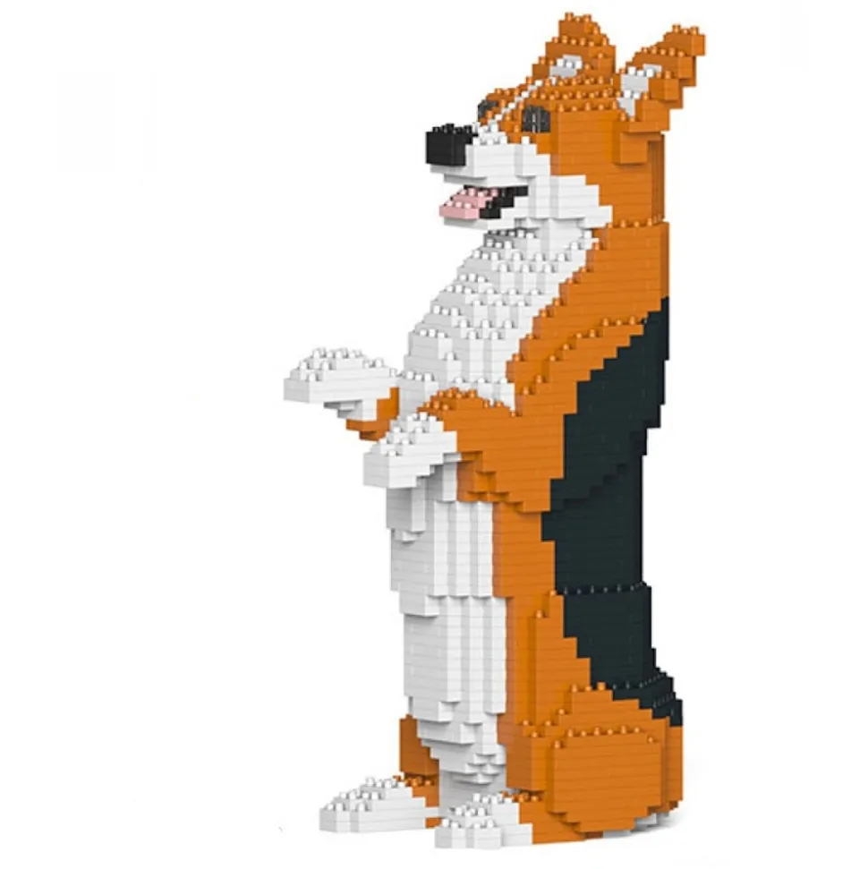 Jekca - Welsh Corgi 05S-M02 - Lego - Sculpture - Construction - 4D - Brick Animals - Toys - Avvenice