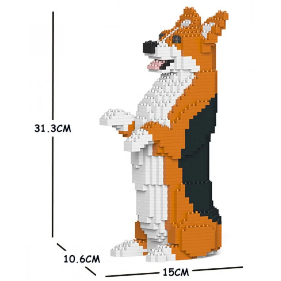 Jekca - Welsh Corgi 05S-M02 - Lego - Sculpture - Construction - 4D - Brick Animals - Toys - Avvenice
