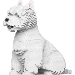 Jekca - West Highland White Terrier 03 - Lego - Sculpture - Construction - 4D - Brick Animals - Toys - Avvenice