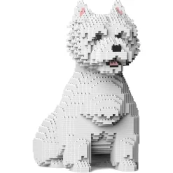 Jekca - West Highland White Terrier 03 - Lego - Sculpture - Construction - 4D - Brick Animals - Toys - Avvenice