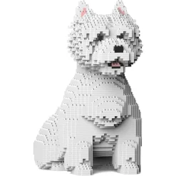 Jekca - West Highland White Terrier 03 - Big - Lego - Sculpture - Construction - 4D - Brick Animals - Toys - Avvenice