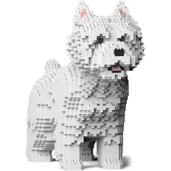 Jekca - West Highland White Terrier 02 - Lego - Sculpture - Construction - 4D - Brick Animals - Toys - Avvenice