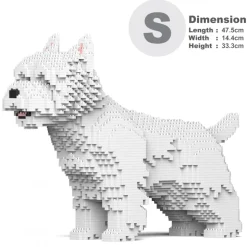 Jekca - West Highland White Terrier 02 - Lego - Sculpture - Construction - 4D - Brick Animals - Toys - Avvenice