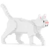 Jekca - White Cat Mini 01 - Big - Lego - Sculpture - Construction - 4D - Brick Animals - Toys - Avvenice