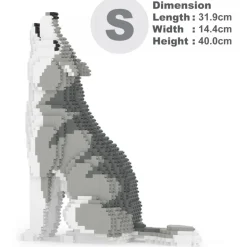 Jekca - Wolf 01 - Lego - Sculpture - Construction - 4D - Brick Animals - Toys - Avvenice