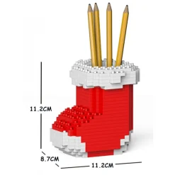 Jekca - Xmas Sock Pencil Cup 01S-M01 - Lego - Sculpture - Construction - 4D - Brick Animals - Toys - Avvenice
