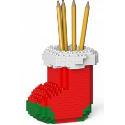 Jekca - Xmas Sock Pencil Cup 01S-M02 - Lego - Sculpture - Construction - 4D - Brick Animals - Toys - Avvenice