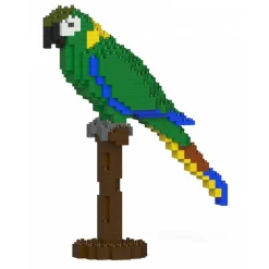 Jekca - Yellow Collared Macaw 01S - Lego - Sculpture - Construction - 4D - Brick Animals - Toys - Avvenice