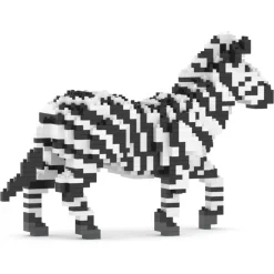 Jekca - Zebra 01 - Big - Lego - Sculpture - Construction - 4D - Brick Animals - Toys - Avvenice