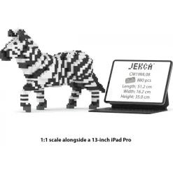Jekca - Zebra 01 - Big - Lego - Sculpture - Construction - 4D - Brick Animals - Toys - Avvenice