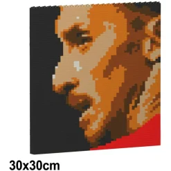 Jekca - Zlatan Ibrahimovic Brick Painting 01S - Lego - Sculpture - Construction - 4D - Brick Animals - Toys - Avvenice