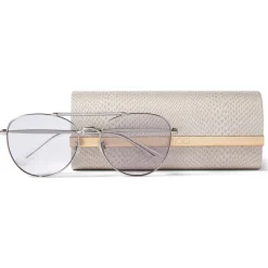 Jimmy Choo - Abbie - Lilac Glitter Aviator Sunglasses with Palladium Frame - Jimmy Choo Eyewear - Avvenice